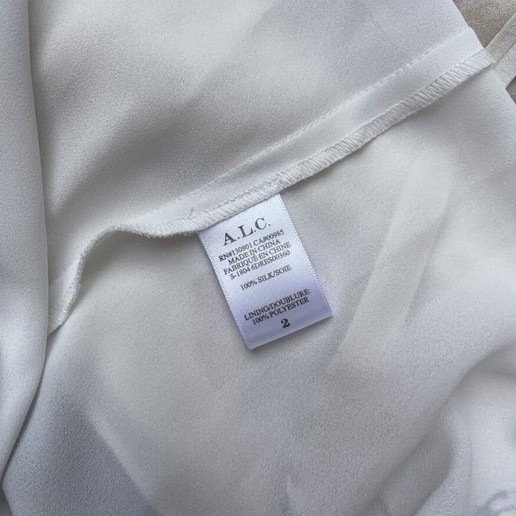 A.L.C. Floral Silk Ruffle Asymmetric Dress - Picture 10 of 11